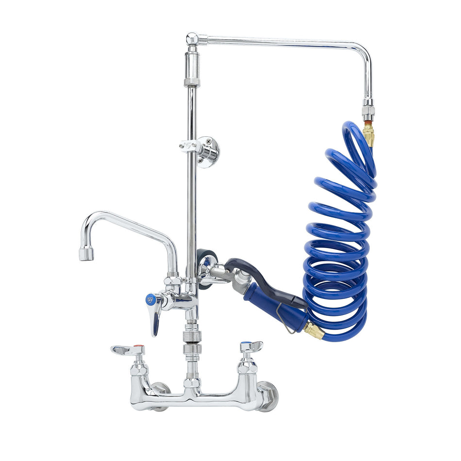 T&S Brass PG-8WOAV-06 8" Wall Mount Overhead Pet Grooming Unit - 6" Swing Nozzle, Vacuum Breaker & Aluminum Spray Valve