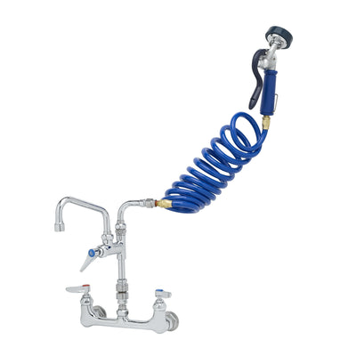 T&S Brass PG-8WSAV-06 8" Wall Mount Pet Grooming Faucet - 6" Add-On Nozzle, Aluminum Spray Valve & Vacuum Breaker