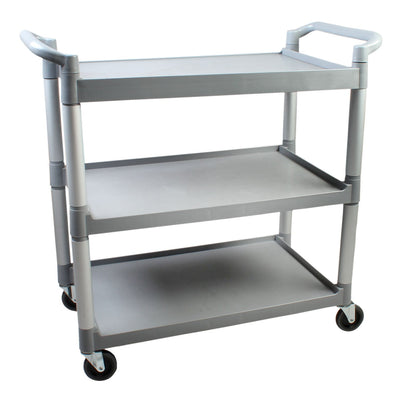Thunder Group PLBC3316G 33-1/2 Inch Bus Cart 3-Tier Rectangular Gray Plastic