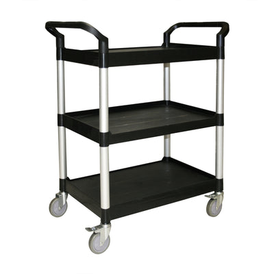Thunder Group PLBC4019B 40-1/2 Inch Bus Cart 3-Tier Plastic Black with Handles