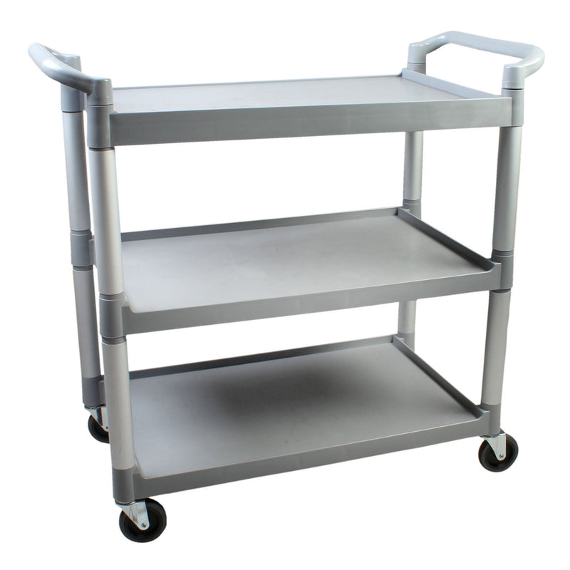 Thunder Group PLBC4019G 40-1/2 Inch Bus Cart 3-Tier Plastic Gray with Handles