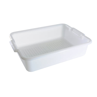 Thunder Group PLBT505WPF 21-1/2 Inch Bus Box with Integrated Handles White Polypropylene