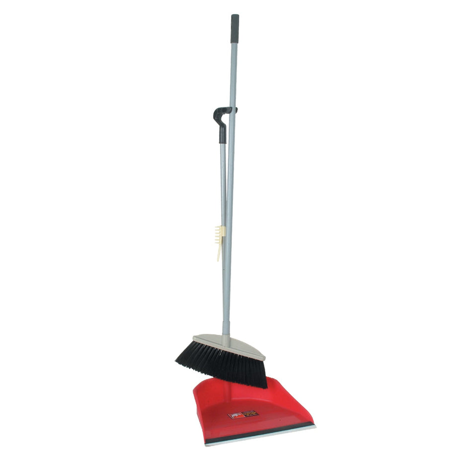 12 Pack 12" x 10-1/2" x 42" Boom Set, Polypropylene Pan with Iron Handle and Nylon Sweeper
