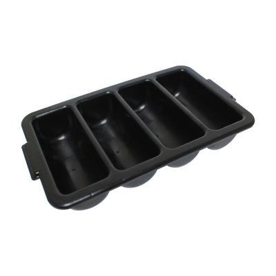 Thunder Group PLFCCB001B Cutlery Box 4 Polypropylene Black Integrated Handles