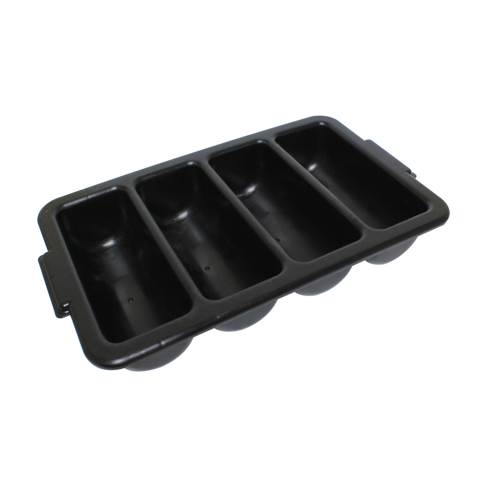 Thunder Group PLFCCB001B Black 4-Compartment Cutlery Box