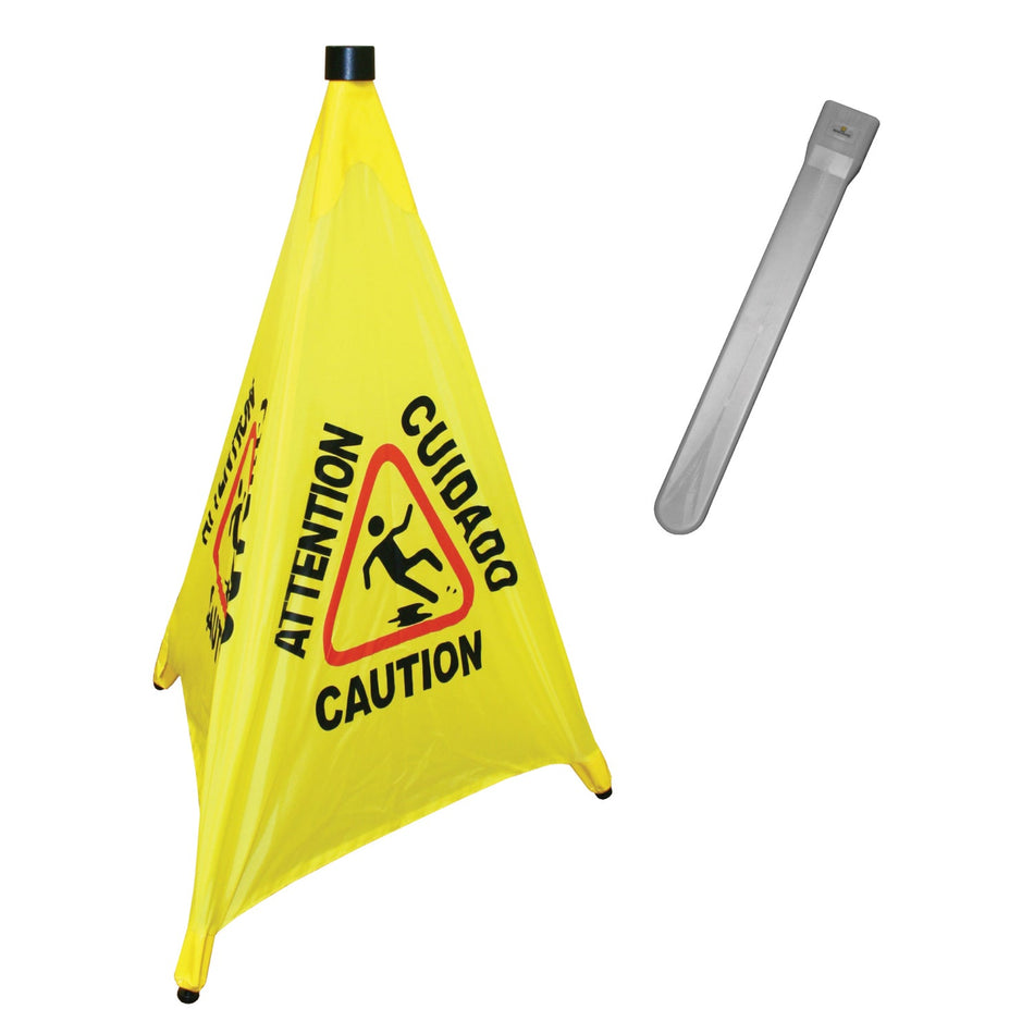 31" Pop-Up Safety Cone with Storage Tube, Nylon Fabric with Acrylonitrile butadiene styrene Tube