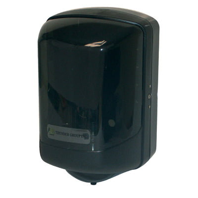 Thunder Group PLPTD394 9-1/2 Inch Paper Towel Dispenser Center-pull Wall-mount Plastic Black with Key Lock