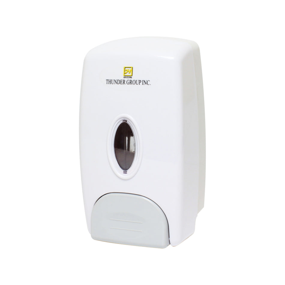 32 oz, 8-3/4" x 3-5/8" x 9-1/8", Anti-Leak Push Button Soap Dispenser, Acrylonitrile butadiene styrene with High-Density Polyethylene