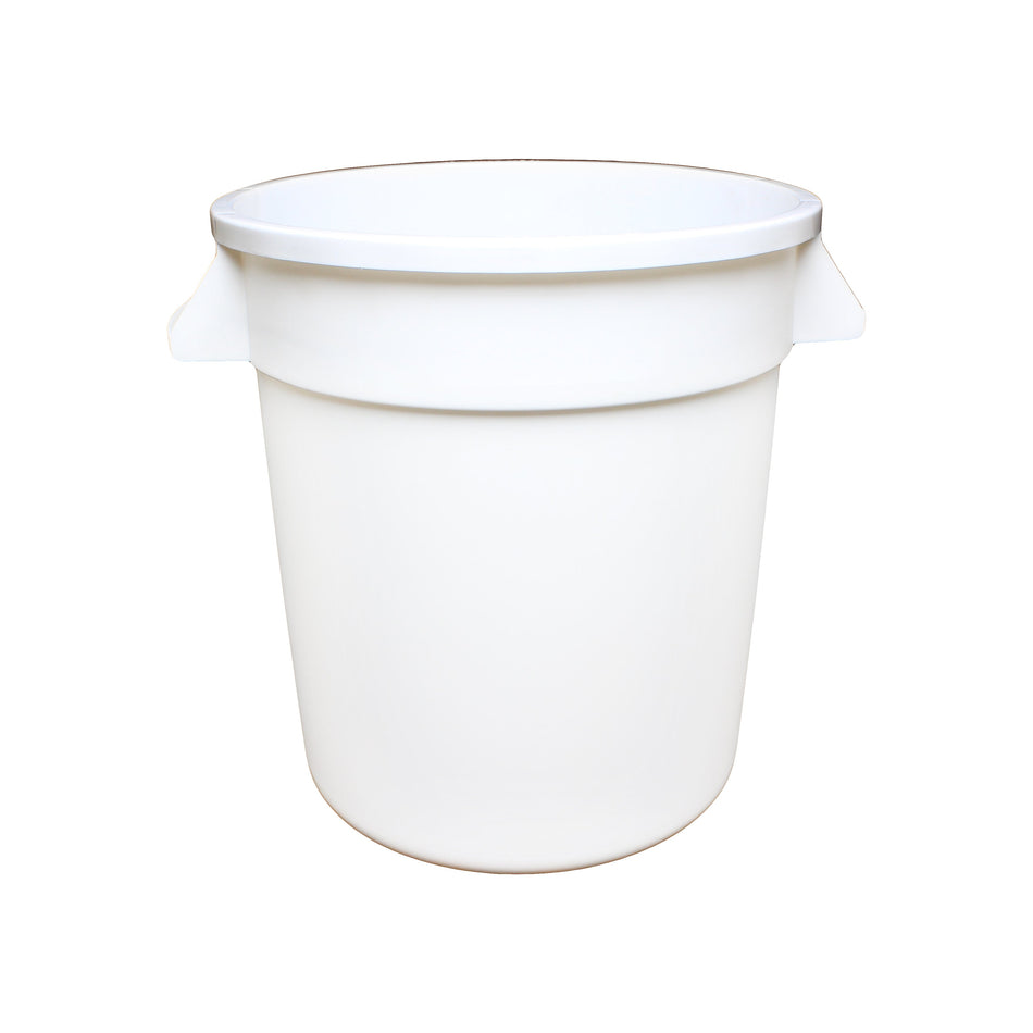 10 Gallon, 15-1/2" Diameter x 16-5/8" Height, Round Trash Can, White Color, High-Density Polyethylene