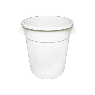 Thunder Group PLTC020W 20 Gallon Round Trash Can Plastic with Integrated Handles White