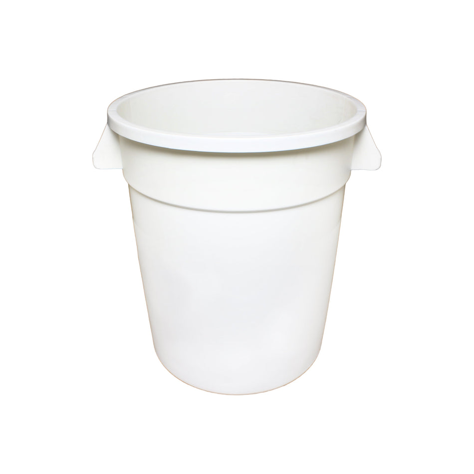 20 Gallon, 19-1/2" Diameter x 23" Height, Round Trash Can, White Color, Plastic