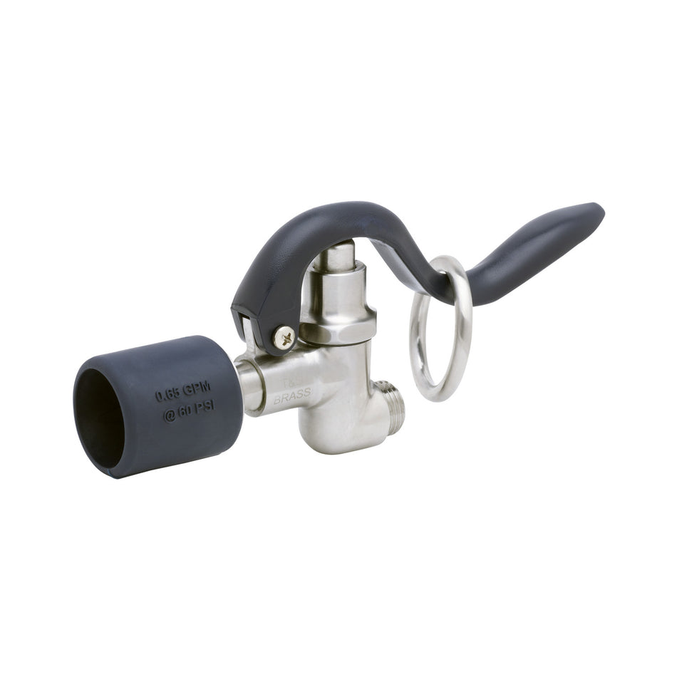T&S S-0107-C 0.65 GPM Spray Valve Assembly w/ Hold-down Ring & Rubber Bumper, Blue