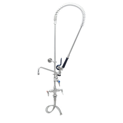 T&S Brass S-0113-12-CR-BY 12" Swing Nozzle EverSteel Single Hole Pre-Rinse - S-0107-Y Valve & Cerama