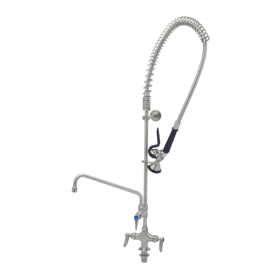 EverSteel PRU w/ Single Hole Mixing Faucet, Quarter-Turn SS Eterna w/ Spring Checks, SS Lever Handles, 1.15 GPM SS New Style Spray Valve, SS Add-On Faucet w/ 14" Nozzle & 18" Supply Hoses with 1/2 NPSM Inlet