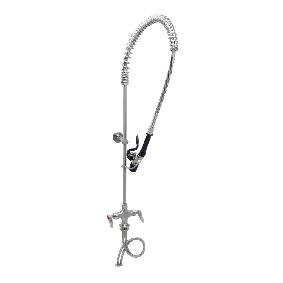 EverSteel PRU w/ Single Hole Mixing Faucet, Quarter-Turn SS Cerama w/ Check Valvess, SS Lever Handles, 1.07 GPM SS Spray Valve & 18" Supply Hoses with 1/2 NPSM Inlet