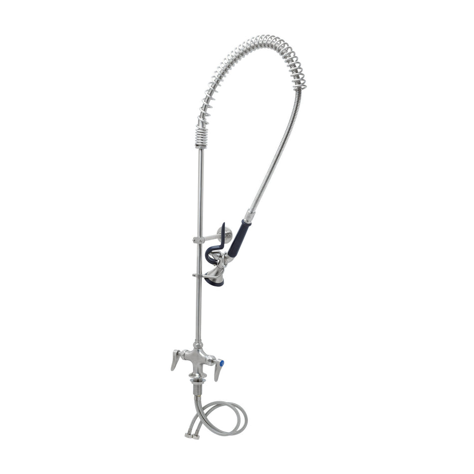 EverSteel PRU w/ Single Hole Mixing Faucet, Quarter-Turn SS Cerama w/ Check Valvess, SS Lever Handles, 1.15 GPM SS New Style Spray Valve & 18" Supply Hoses with 1/2 NPSM Inlet