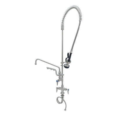 T&S Brass S-0113-U12-CR-B 12" Swing Nozzle UltraRinse Single Hole Pre-Rinse - 10" Sprayer & Cerama