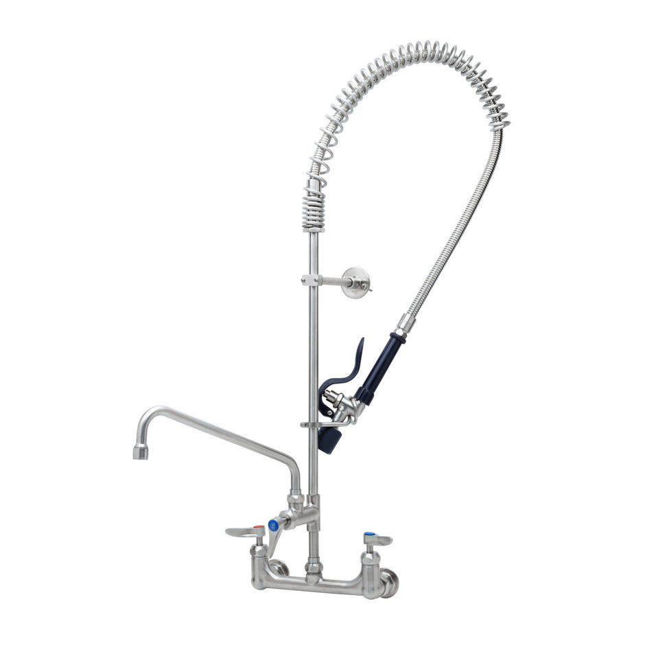 EverSteel PRU w/ 8" Wall Mount SS Mixing Faucet, Quarter-Turn SS Cerama w/ Check Valves, SS Lever Handles, 1.07 GPM Spray Valve, SS Add-On Faucet w/ 12" Nozzle & 1/2" NPT Female Inlets