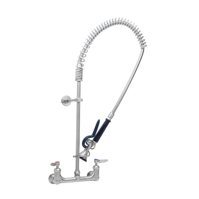 T&S Brass S-0133-CR-BY 8" Wall Mount EverSteel Pre-Rinse Unit - S-0107-Y Spray Valve & Cerama