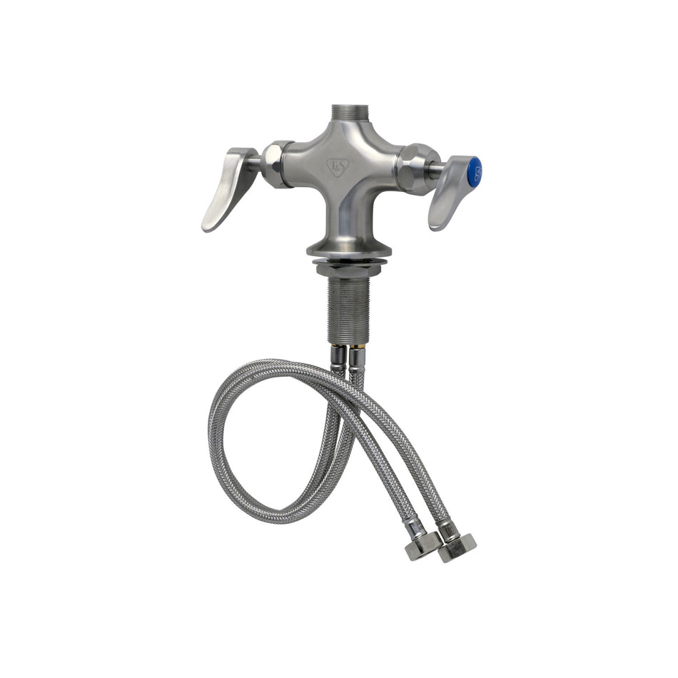 Stainless Steel Double Pantry Base Faucet, Swivel Outlet, Single Hole Base, Less Nozzle