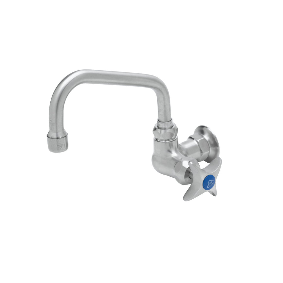 Stainless Steel Single Temperature Pantry Faucet, Wall Mount, 6" Swing Nozzle, 4-Arm Handle, Cerama