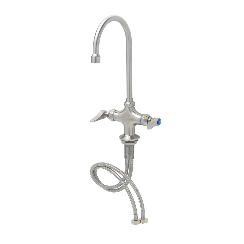T&S S-0300 Deck Mount Faucet - 5 3/4" Swivel Gooseneck Spout, Single Hole