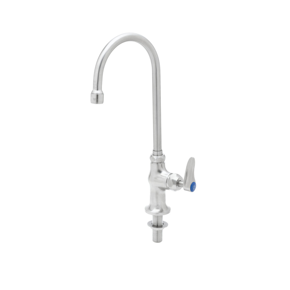 Stainless Steel Single Temperature Pantry Faucet, Deck Mount, Swivel/Rigid Gooseneck, Stream Regulator, Cerama Cartridge, Lever Handle