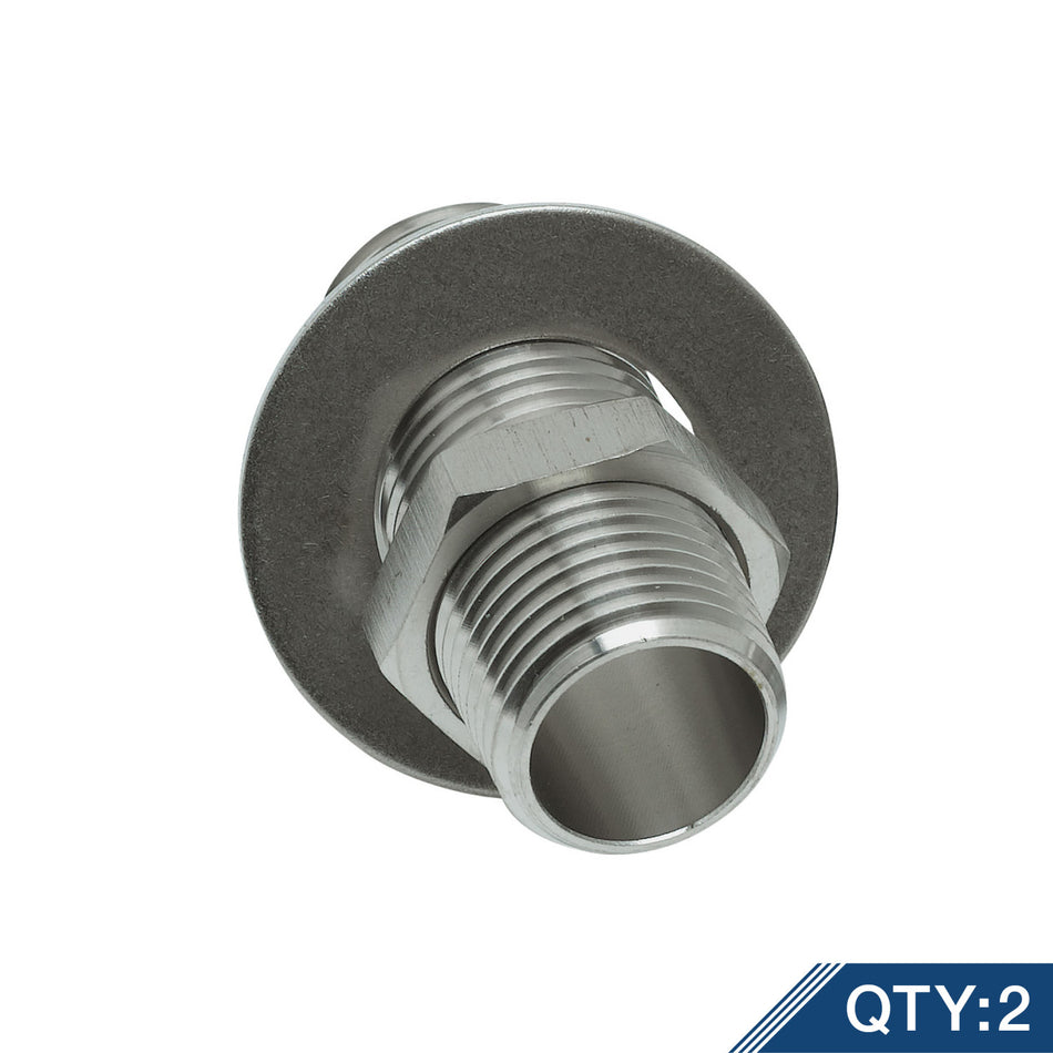T&S Brass S-0425-M 1/2" NPT x 2" Supply Nipple Kit - Stainless Steel (Two-Pack)