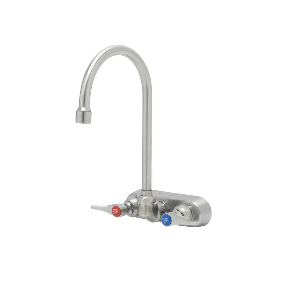 T&S S-1146 Splash Mount Faucet - 6" Swivel Gooseneck Spout, 8" Centers