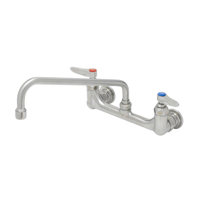 T&S Brass S-2299 8" Wall Mount Double Pantry Faucet - 14" Swing Nozzle & Stainless Steel Construction