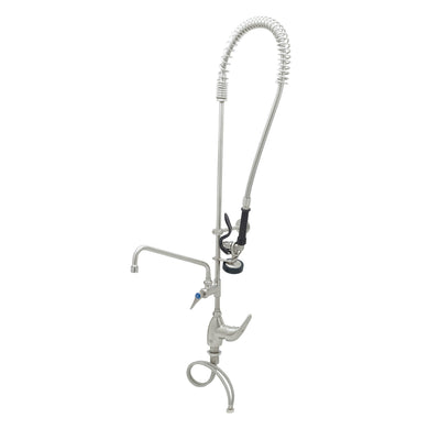 T&S Brass S-2780-A12-B 12" Swing Nozzle Stainless Steel Pre-Rinse Unit - Single Lever Deck Mount & S-0107 Valve