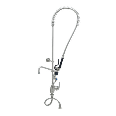 T&S Brass S-2780-A12-BC 12" Swing Nozzle Stainless Steel Pre-Rinse Unit - Single Lever Deck Mount & S-0107-C Valve