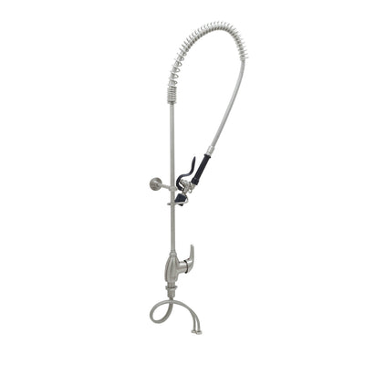 T&S Brass S-2780-BJ Single Lever Deck Mount Stainless Steel Pre-Rinse Unit - S-0107-J Valve