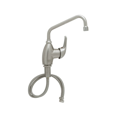 T&S Brass S-2785-S060X 8" Swing Nozzle Stainless Steel Single Lever Deck Mount Faucet