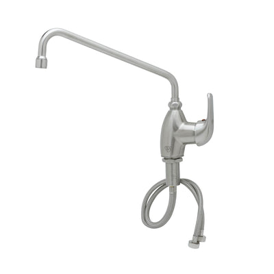 T&S Brass S-2785-S062X 12" Swing Nozzle Stainless Steel Single Lever Deck Mount Faucet