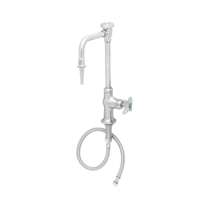 T&S Brass SL-5705-08CR Stainless Steel Deck Mount Lab Faucet - Gooseneck w/ Vacuum Breaker & 4-Arm Handle
