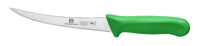 Thunder Group 6" Boning Knife - Green Handle for Poultry & HACCP Compliance