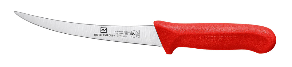 Boning Knife, 6" Blade, Red Polypropylene Handles, German Steel, NSF