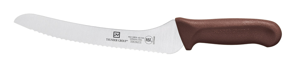Bread Knife, 9" Blade,  Brown Polypropylene Handles, German Steel, NSF