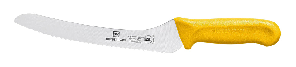 Bread Knife, 9" Blade,  Yellow Polypropylene Handles, German Steel, NSF
