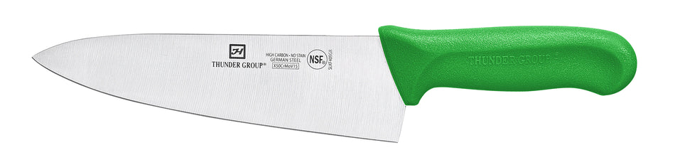 Chef's Knife, 8" Blade,  Green Polypropylene Handles, German Steel, NSF