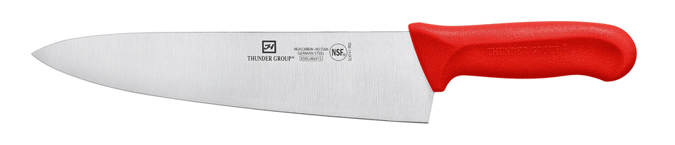 Chef's Knife, 10" Blade,  Red Polypropylene Handles, German Steel, NSF