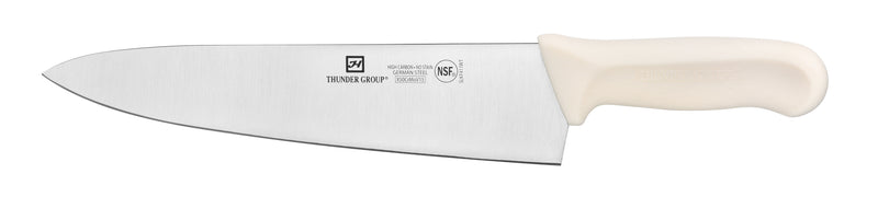 Thunder Group SLKF411WT 10 Inch Blade Chef Knife White Polypropylene Handles