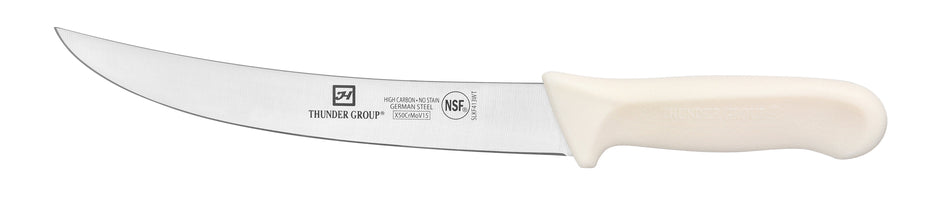 Breaking Knife, 8" Blade,  White Polypropylene Handles, German Steel, NSF