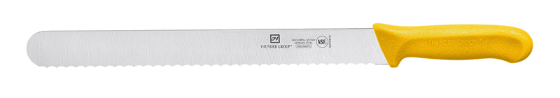 Thunder Group SLKF418YW 12 Inch Wavy Edge Knife with Yellow Polypropylene Handles