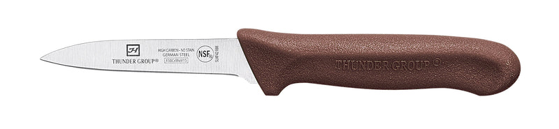 Thunder Group SLKF421BR 3-1/4 Inch Blade Paring Knife Brown Polypropylene Handle