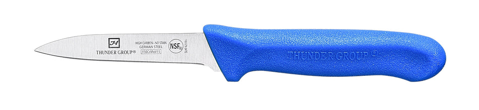 2 Pack Paring Kinfe, 3-1/4" Blade, Blue Polypropylene Handles, 2 Piece/Pack, German Steel, NSF
