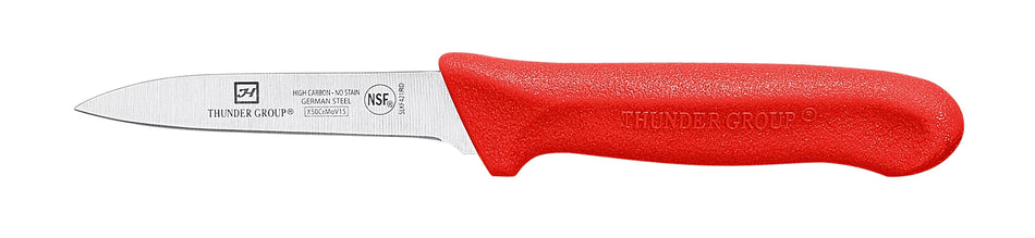 2 Pack Paring Kinfe, 3-1/4" Blade, Red Polypropylene Handles, 2 Piece/Pack, German Steel, NSF