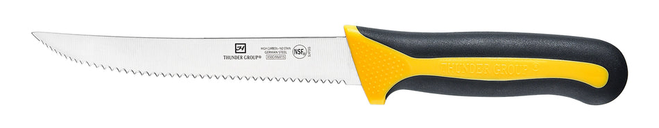 Utility Knife, 5-1/2" Blade,  Serrated Edge, Soft-Grip Handles, German Steel, NSF