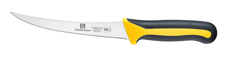 Boning Knife, 6" Blade,  Curved,  Soft-Grip Handles, German Steel, NSF